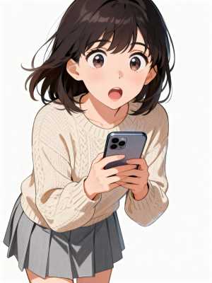 ダークブラウンの短い髪と、表情豊かな大きな茶色の目をした若い女の子が画像の中央に立ち...。