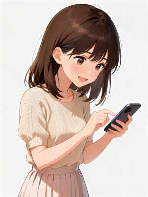 フロント カメラ アングルから見たかわいいアニメ スタイルのデジタル イラスト。