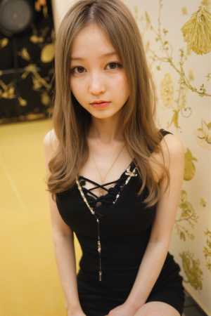 花の壁紙を背景に、リラックスしたポーズで座っている若い女性をポートレート アングルか...。