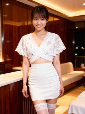 現代のオフィス環境で自信を持ってポーズをとる若い女性を正面カメラのアングルから写実的...。