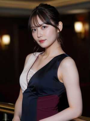 ポートレート カメラの角度から撮影された、写実的なアジアの若い女性のポートレート。