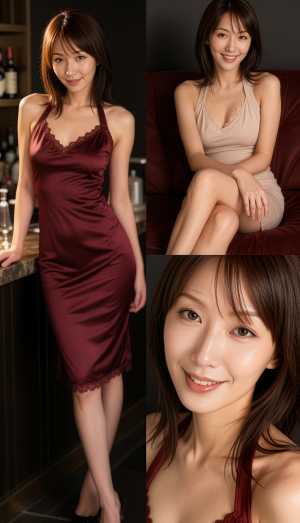 豪華な環境の中で若い女性のポートレートを正面カメラのアングルから写実的に撮影したものです。