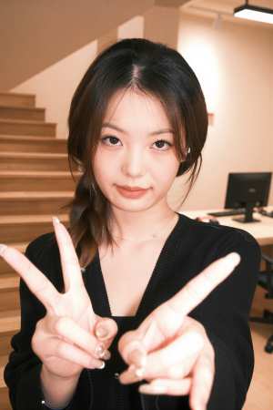 オフィスで撮影された女性のポートレート