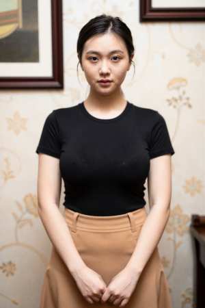 黒のシャツを着た女性のポートレート