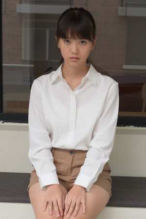 白シャツの美しいポートレート素材