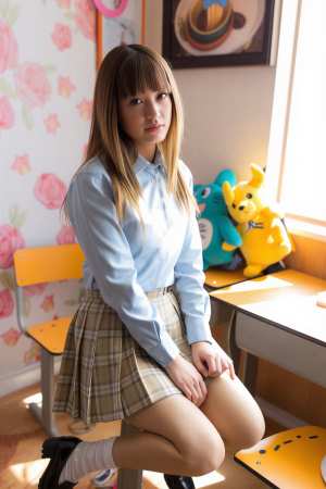 部屋とシャツのポートレート素材