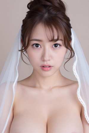 爆乳白レースの美しいポートレート素材