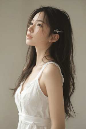 白レース姿の魅力的な女性