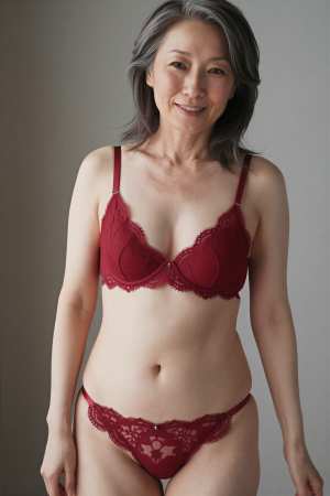 熟女・巨乳レース姿の美しい女性