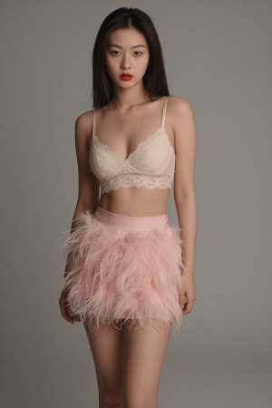 巨乳白レースを着こなす美女