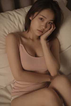 巨乳タンクトップ姿の美しい女性