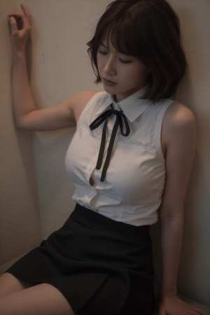 巨乳ブラウス姿の美しい女性