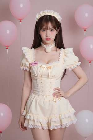 巨乳白レース姿の魅力的な女性