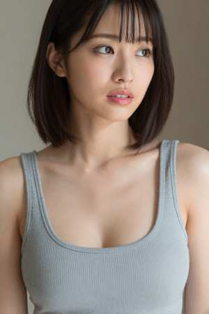 巨乳タンクトップを着た女性のポートレート