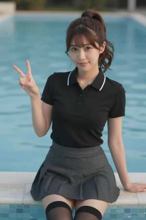 プールサイドの美女