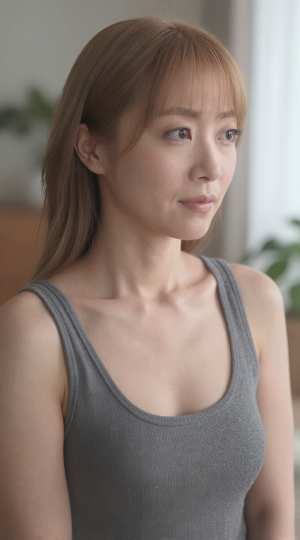 熟女タンクトップのフリー写真素材