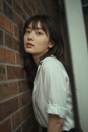 バーでのブラウス姿の女性