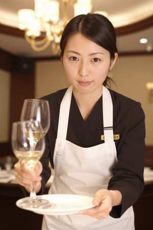 爆乳白エプロンのエレガントポートレート素材