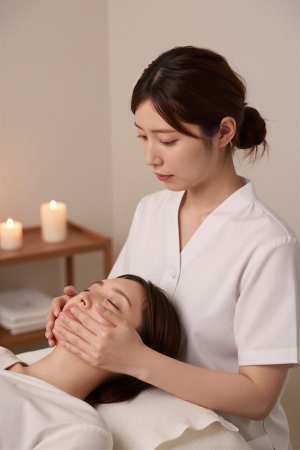 白制服の美しいポートレート素材