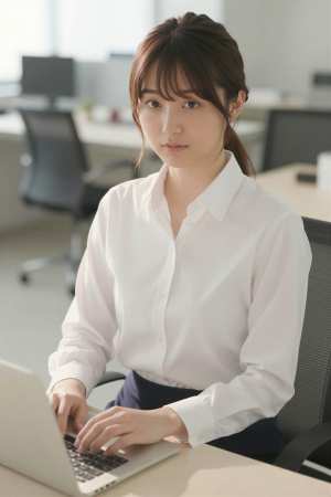 オフィスとブラウスのポートレート素材