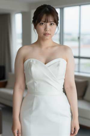 ホテルとウェディングドレスのポートレート素材