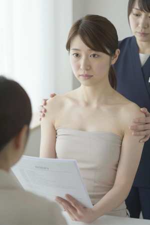 サロンで撮影された女性のポートレート