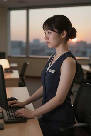 ホテルでの制服姿の女性