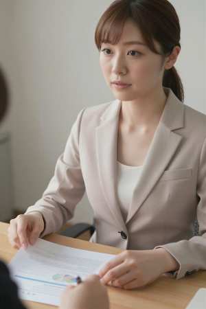 会議室で撮影された女性のポートレート