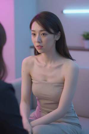 ソファで撮影された女性のポートレート