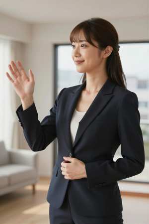 スーツ姿の美しい女性