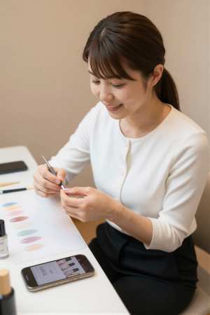 ネイリストの精密な作業