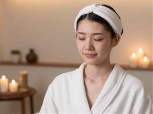 スパでリラックスする女性