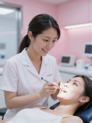 歯のデジタル印象を採取する歯科衛生士