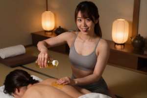 メンズエステの薄暗い部屋