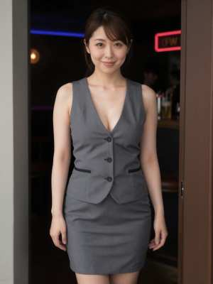 入口のコスプレで招く女性