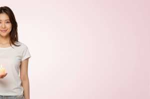 求人バナー素材：白背景と女性の魅力