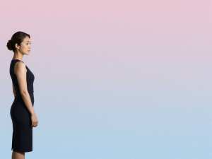 求人バナー素材: スパークル背景のエレガント女性