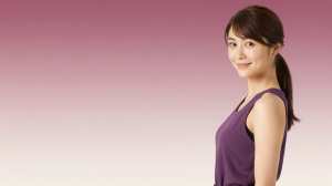 求人バナー素材: 紫ピンクとカジュアルな女性