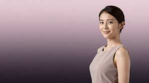 求人バナー素材: エレガントな女性とグラデーション