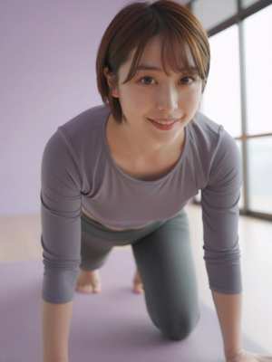 集中して体幹トレーニング