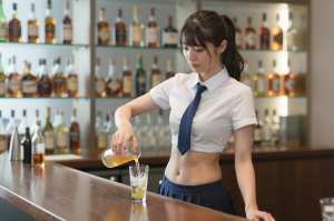 制服バーテンダーの技