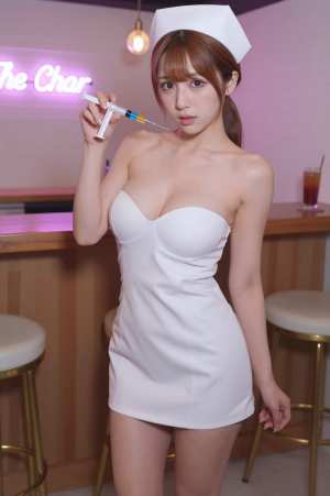 ネオンに輝くナースバー