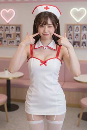 ナースコンカフェの可愛いウィンク