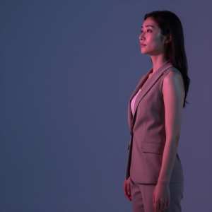 求人バナー素材: プロフェッショナルな青