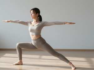 ヨガスタジオで瞑想する女性