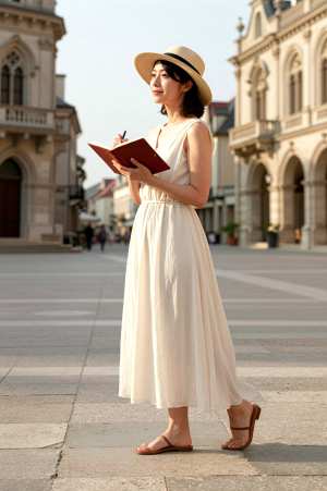 歴史ある街並みを巡る旅の記録素材