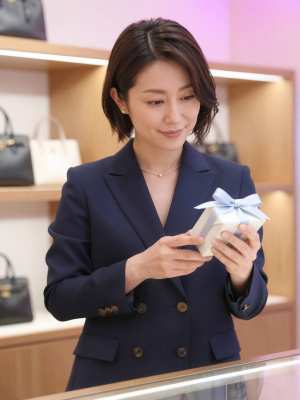 高級ブティックでの上品な買い物素材