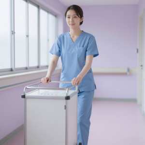 薬品カートを押す看護師