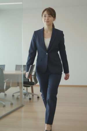 会議を終え歩く女性エグゼクティブ