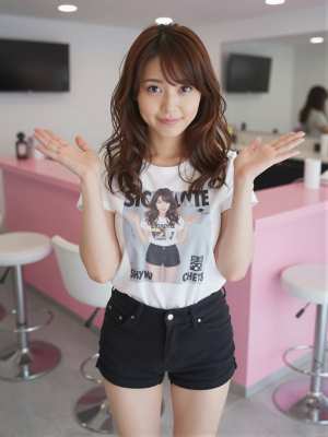 ガールズバーでカクテルを作る嬢